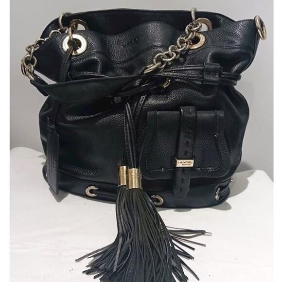 Lancel Paris Premier Flirt Black Leather Bucket Bag - Picture 1 of 11